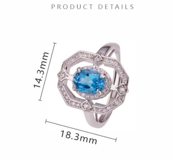 Sapphire Topaz Peridot and Aquamarine Natural Gemstone Rings